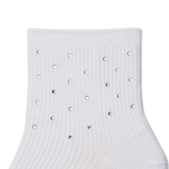 Women’s Rhinestone Rib Quarter Socks