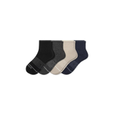 Men's Merino Wool Blend Quarter Sock 4-Pack