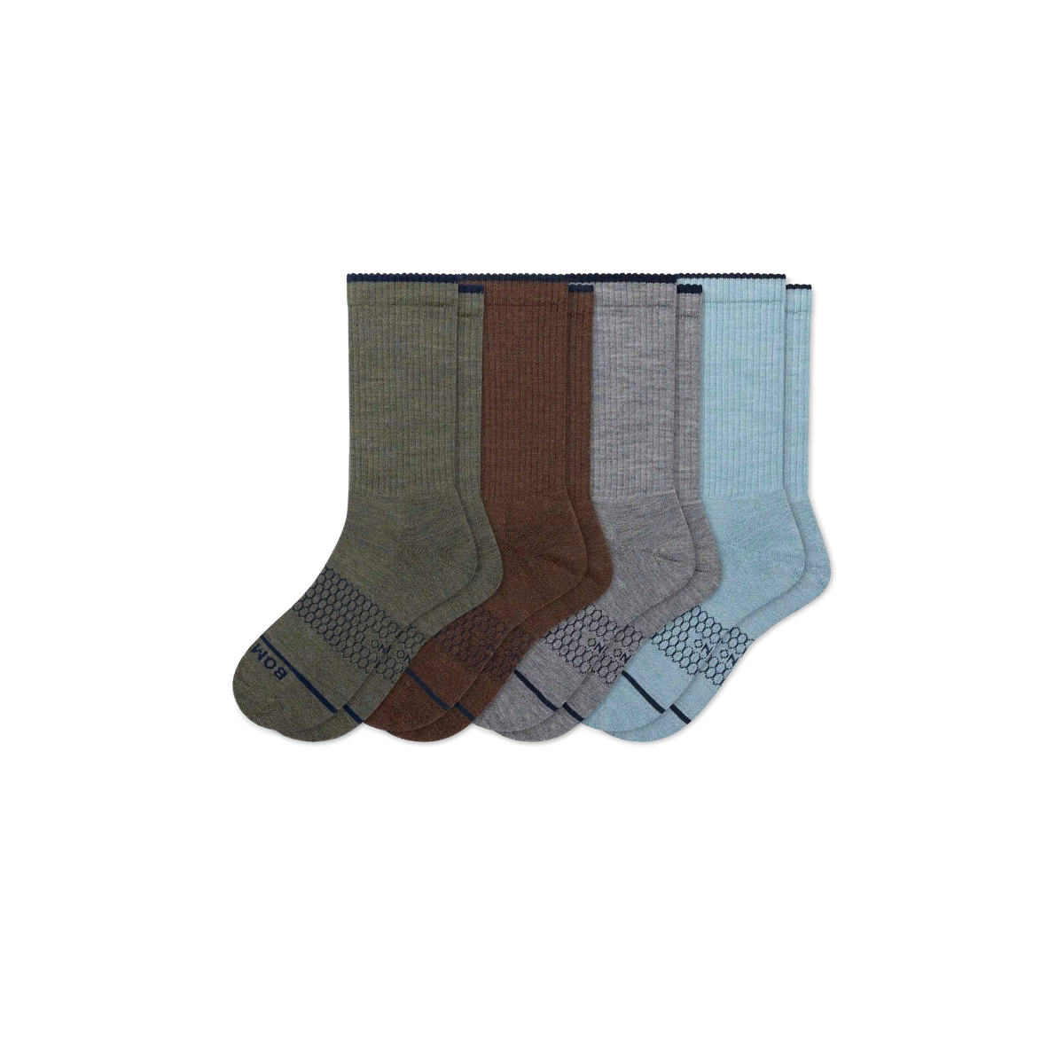 Men's Merino Wool Blend Calf Sock 4-Pack
