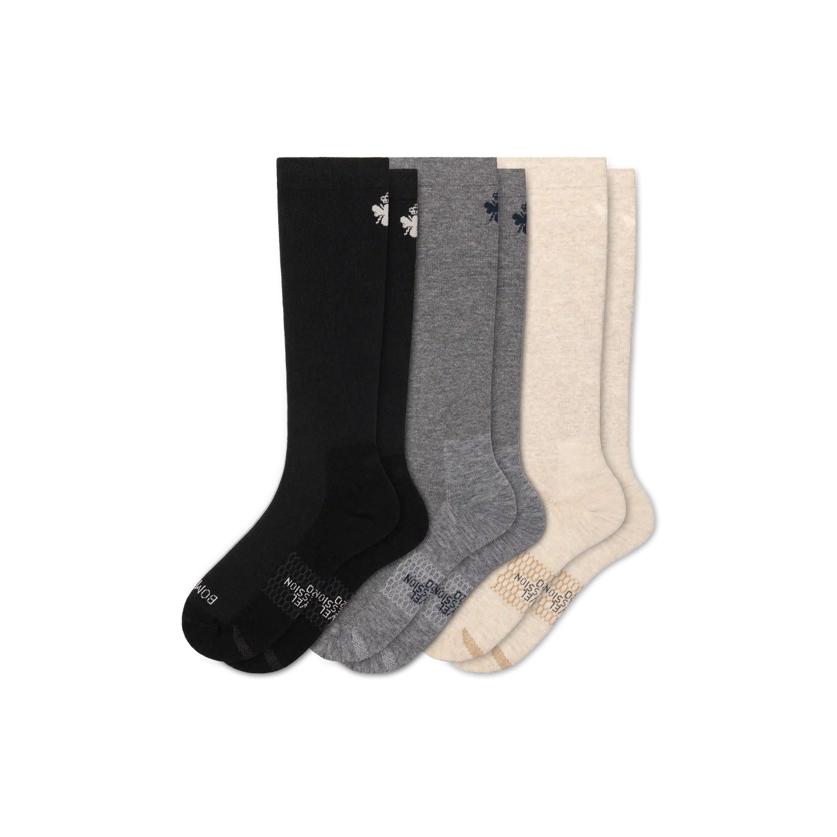 Women's Travel Compression Knee High Sock 3-Pack (15–20mmHg)