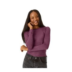 Women's Merino Wool Blend Crew Neck Long Sleeve T-Shirt
