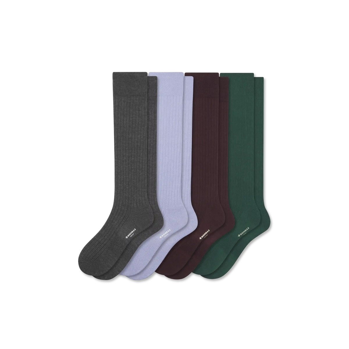 Men's Ribbed Dress Over the Calf Sock 4-Pack