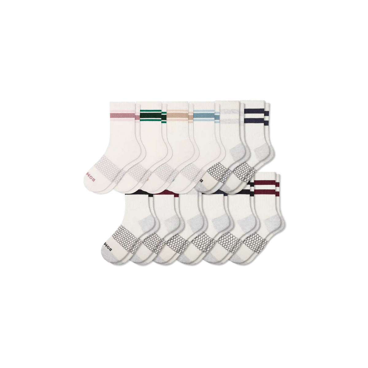 Women's Vintage Stripes Half Calf Socks 12-Pack