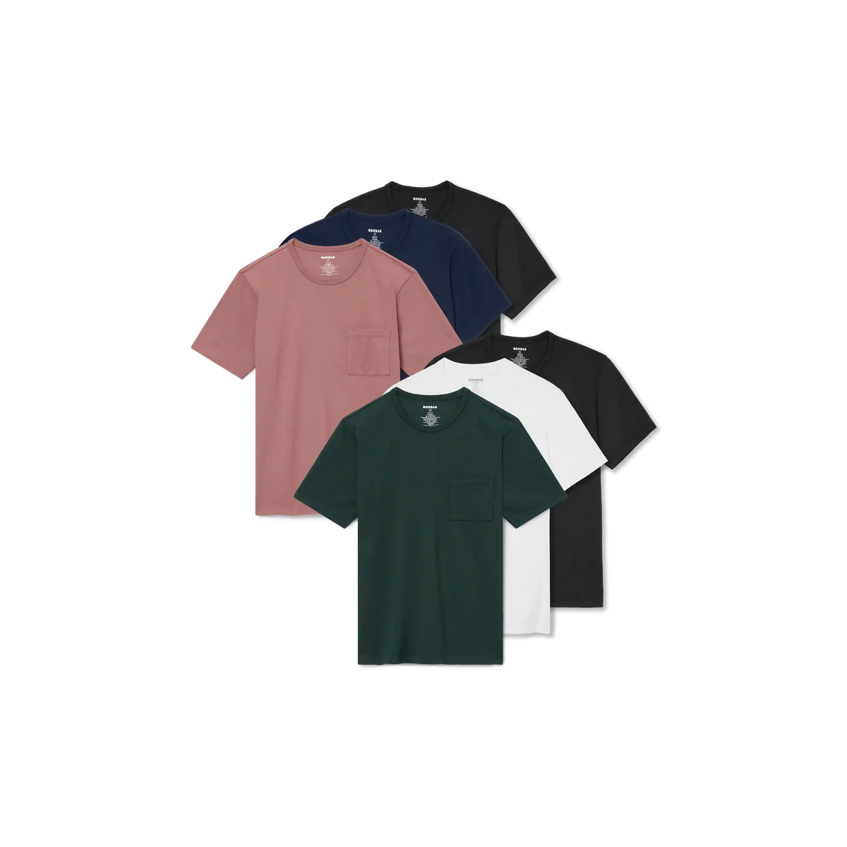 Men's Premium Weight Pocket Crew Neck T-Shirt 6-Pack