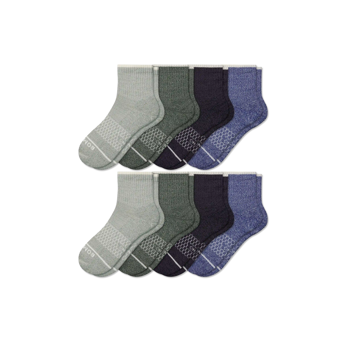Men's Merino Wool Blend Quarter Sock 8-Pack