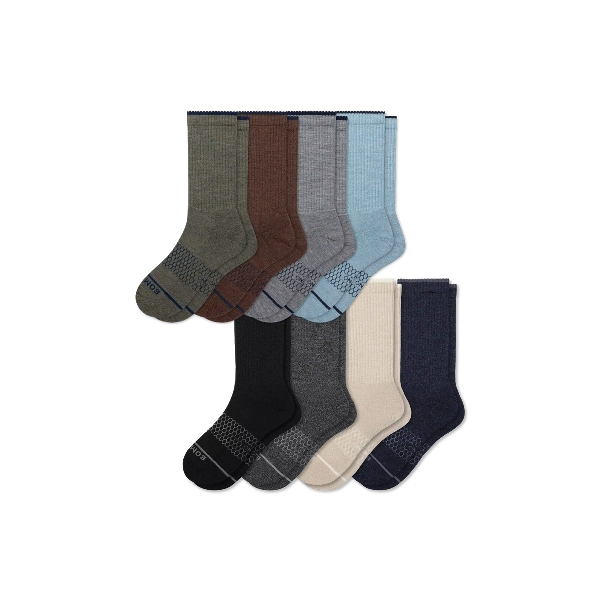 Men's Merino Wool Blend Calf Sock 8-Pack